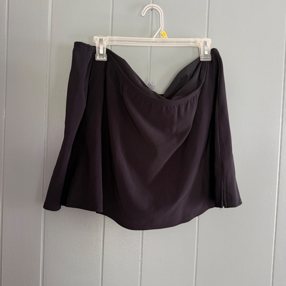 Lands End Womens Black Ribbed Swim Skirt Bottom 24W 98333R Plus Size‎